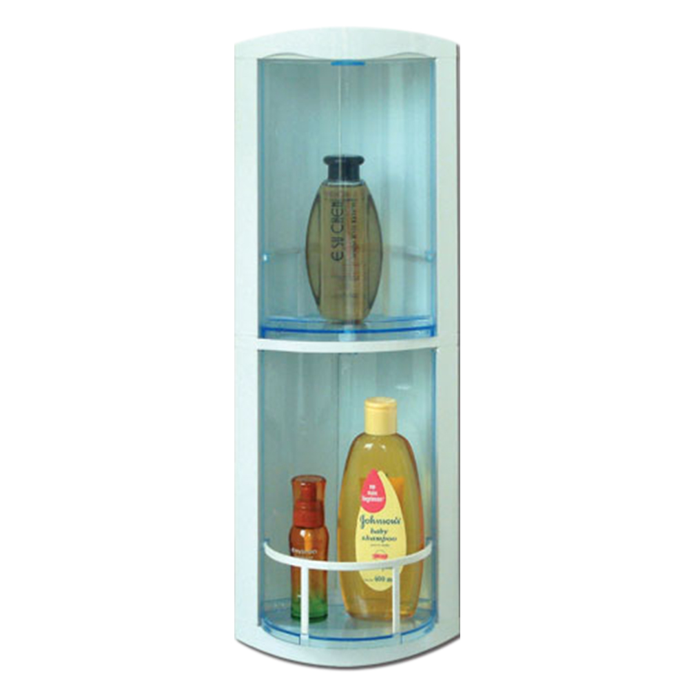 【雙手萬能】二層浴室轉角收納櫃 (置物架 層架 旋轉櫃), , large