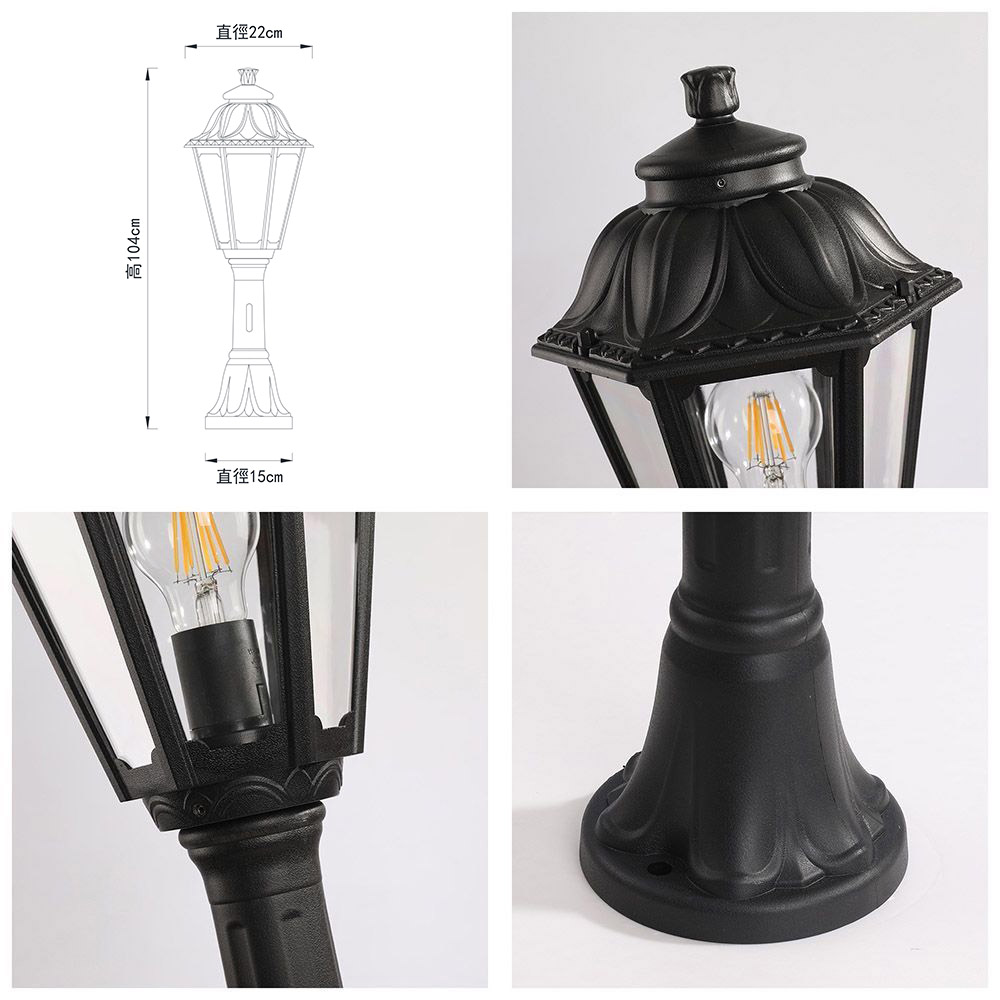 【卡米達】E27戶外庭園步道燈(CA1031F75BK), , large