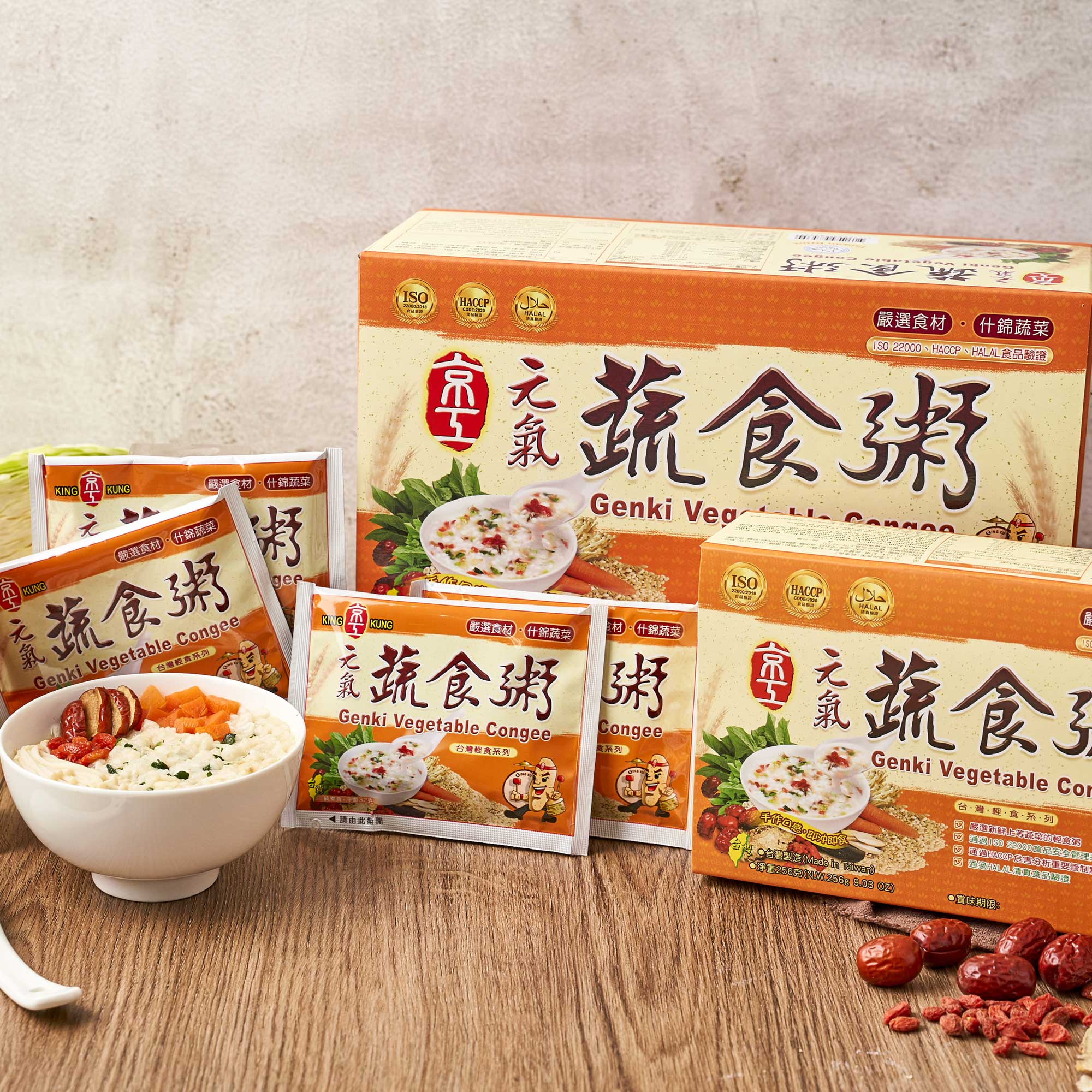 【京工】 元氣蔬食粥 32 g*24包/盒 即沖即飲 沖泡粥 常温 素食, , large
