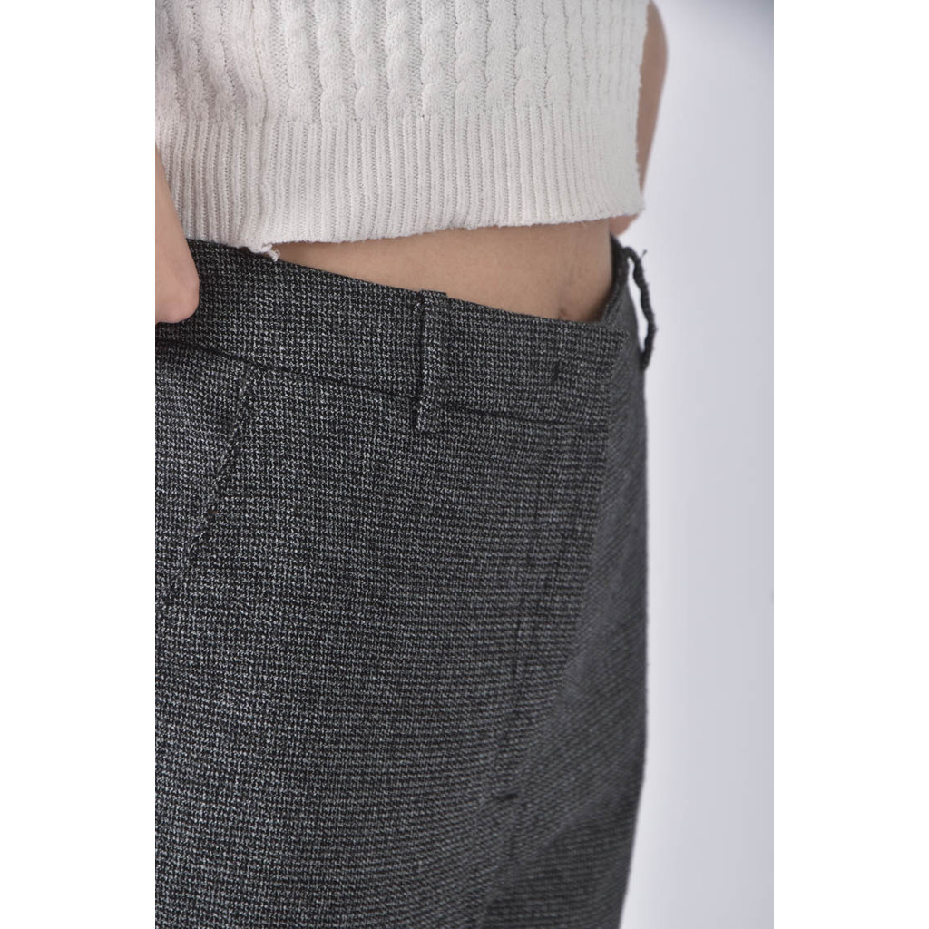 (XL) mng高腰質感口袋黑色長褲二手衣, , large