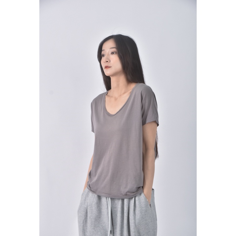 (S) uniqlo質感棉質純棉灰色短袖上衣二手衣, , large