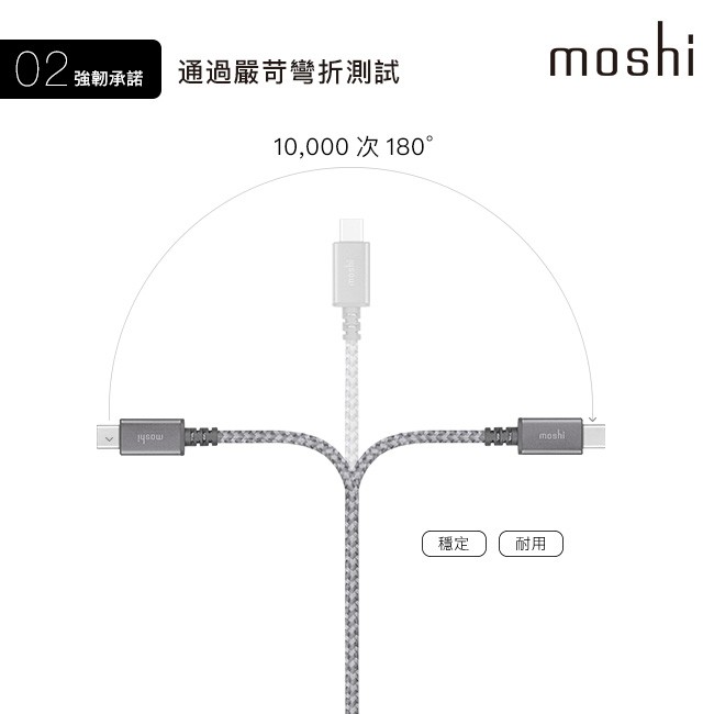 Moshi Integra USB-C to USB-C 充電線 傳輸編織線 (2.0m) iPhone充電線, , large