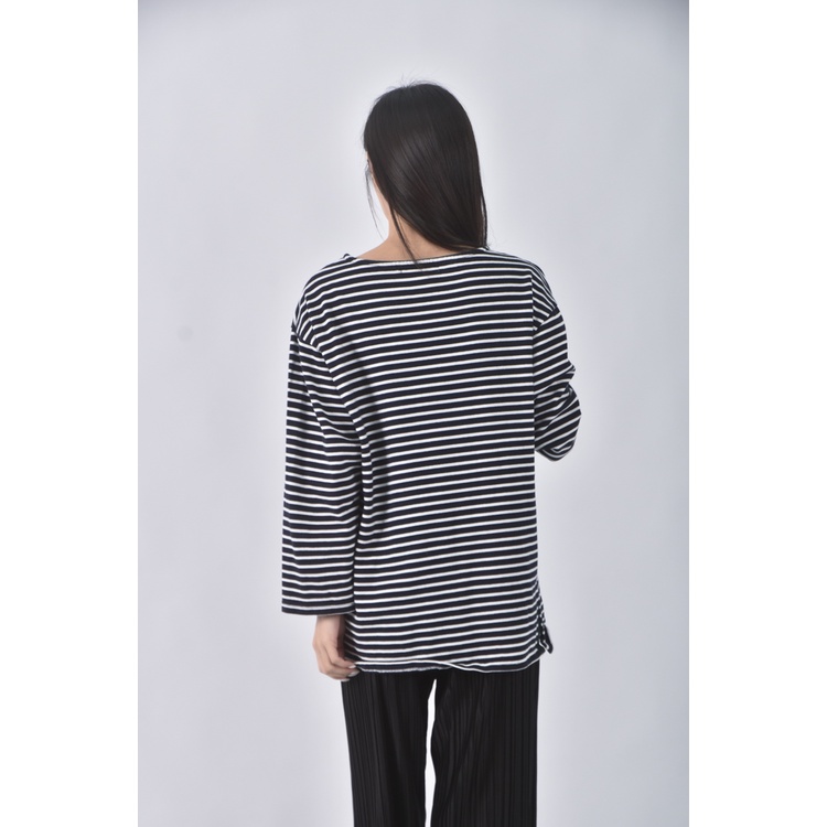 (M) majestic legon質感棉質純棉黑色長袖上衣二手衣, , large