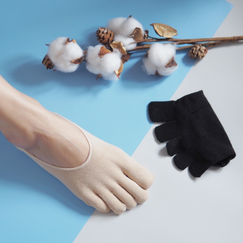 [凱美棉業] 6雙組 黑色 MIT台灣製 純棉抗菌隱形挖空五趾襪, , large