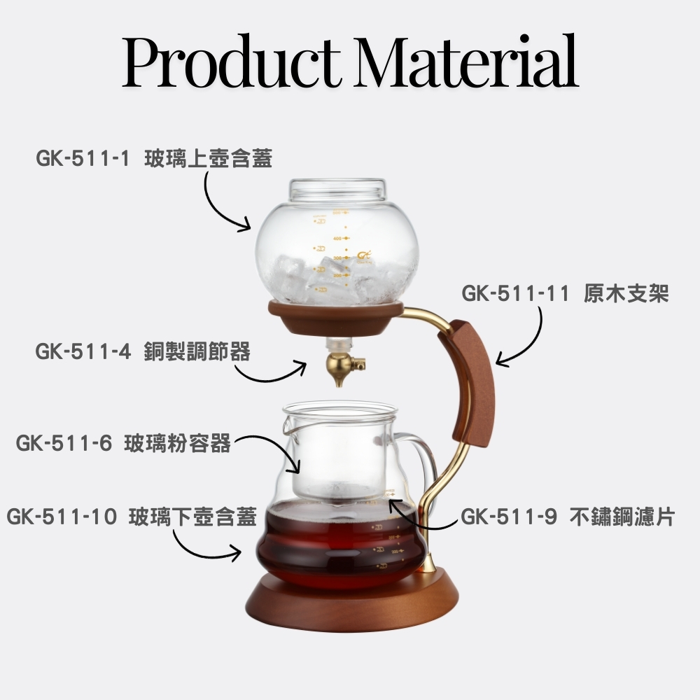 【GlassKing】台灣製造 GK-511-9 金色年代冰滴咖啡組配件 不鏽鋼濾片, , large