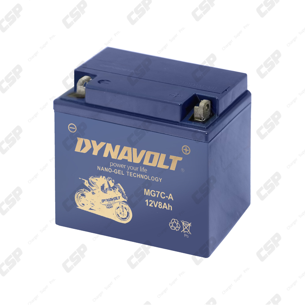 DYNAVOLT MG7C-A 12V8Ah Nano Gel Battery for Motorcycles Compatible with YB7C-A Motorcycle Battery, , large