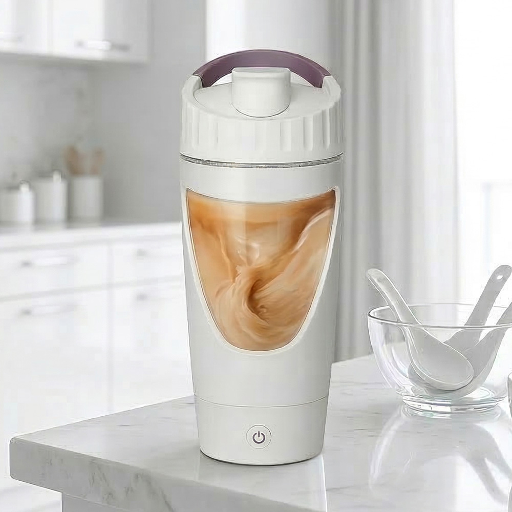 電動攪拌杯 700ml 【極限白】可拆底座 一鍵自動攪拌 防漏杯蓋 健身 辦公室 送禮 咖啡 隨行杯 攪拌杯 搖搖杯 蛋白粉 奶昔, , large