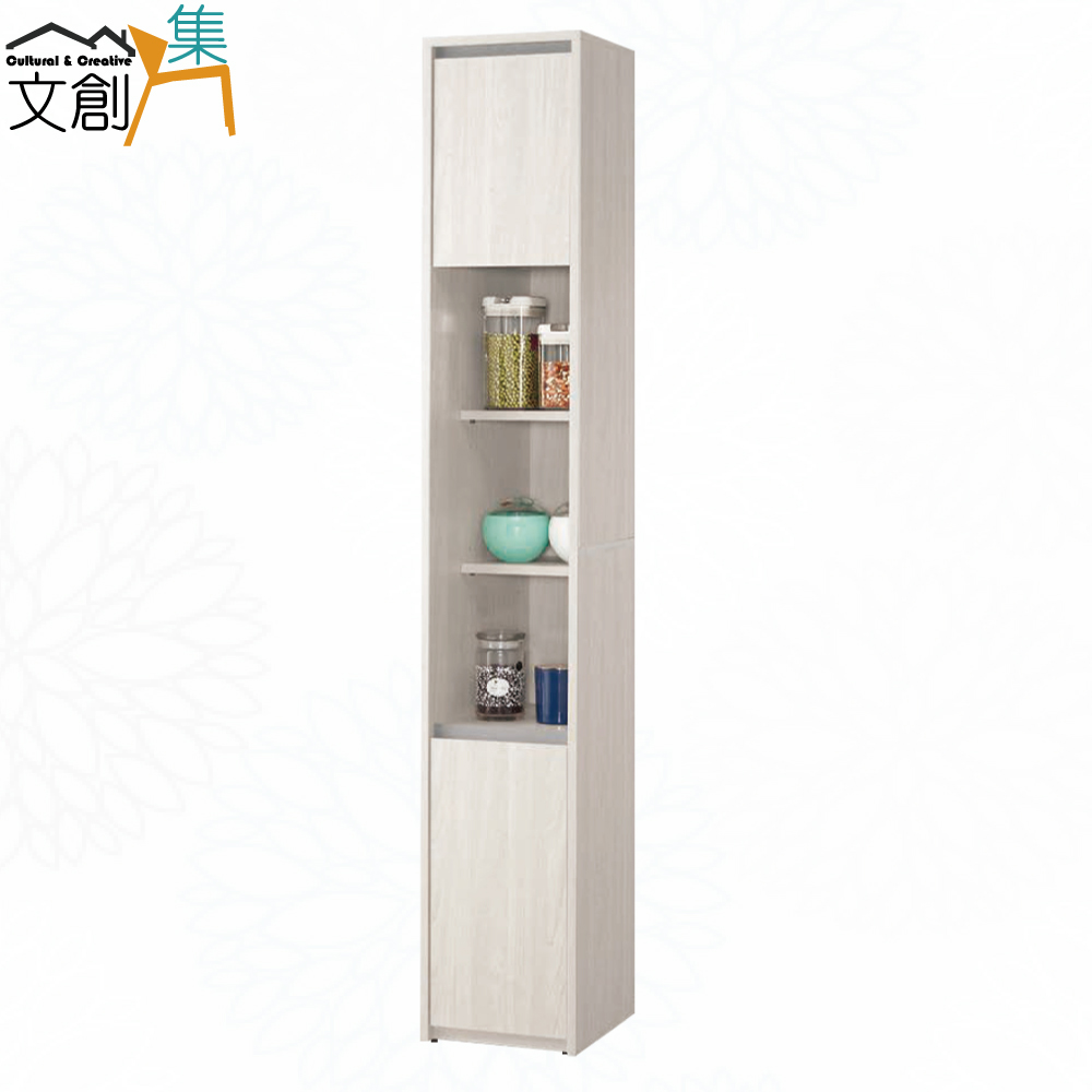 【文創集】華爾雙色1尺二門中空高餐櫃(客約商品), , large