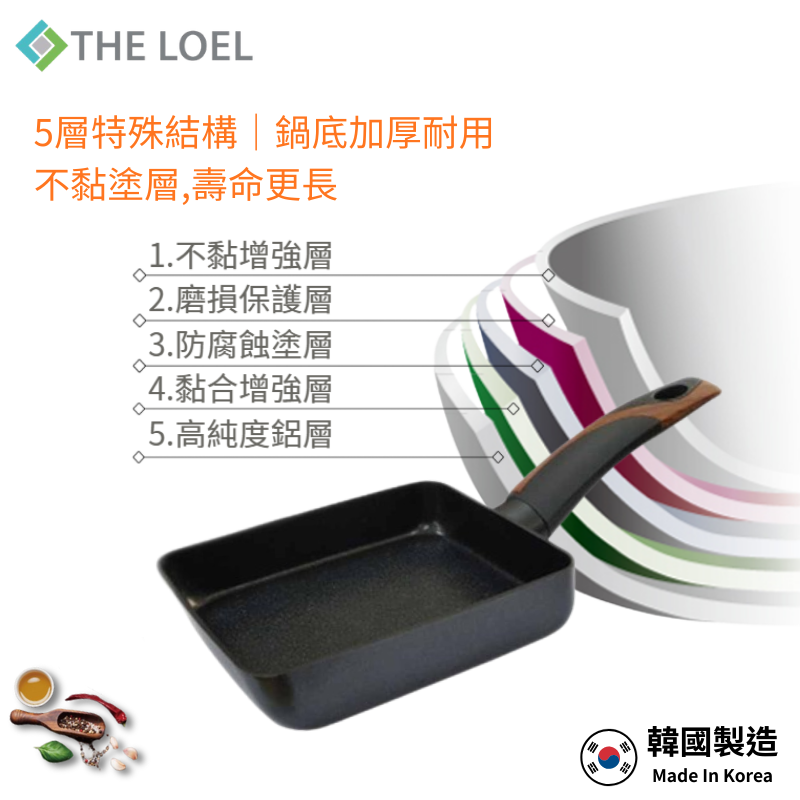 THE LOEL Premium Non-stick Cookware 18cm Mini Square Frying Pan(1pc), , large