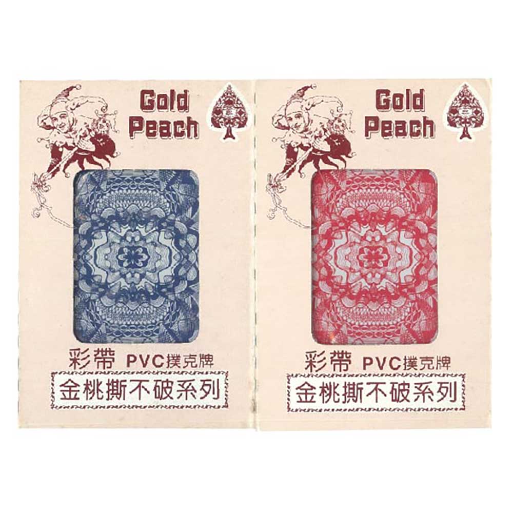 【金桃】PVC 4006 撲克牌 彩帶 撕不破 塑膠 撲克牌 5打/組 （紅藍各30副）