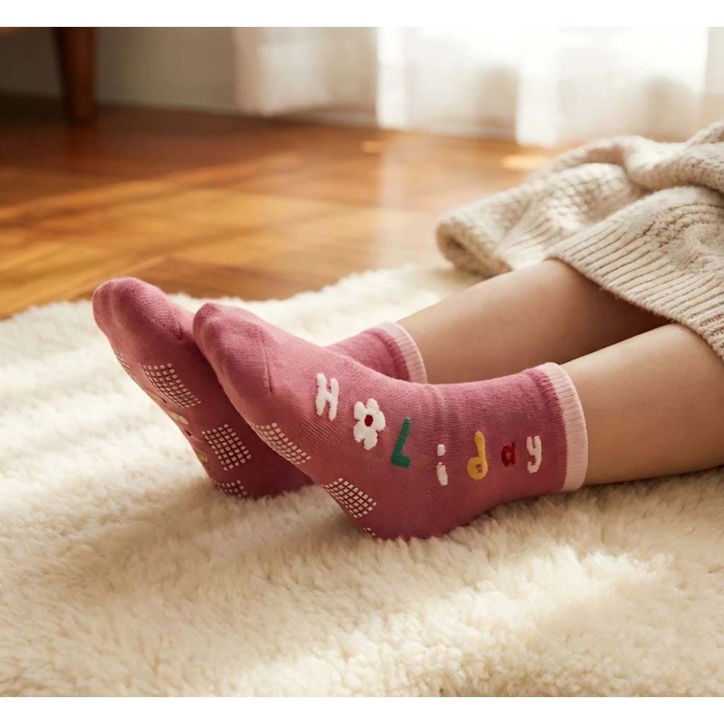 [Kaimei Cotton Industry] 10 pairs of random excellent pure cotton non-slip children's socks, sweet pink style, flower children's socks, cartoon children's socks, cute socks, boys and girls socks, rabbit 17-21cm, , large