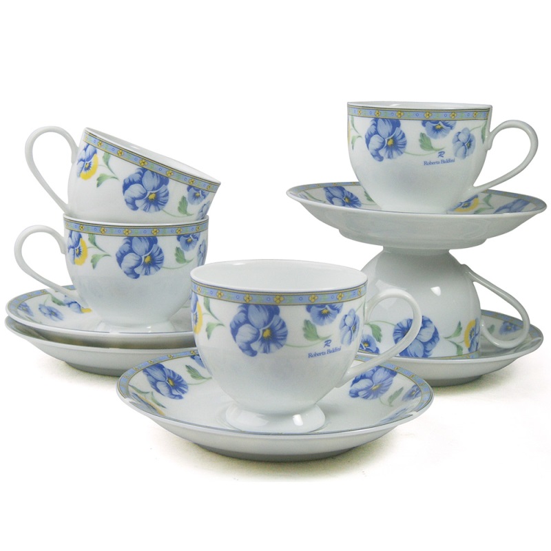 [豐名日本餐具] 咖啡杯五客入組 藍花 ROBERTA / C00CS5-45, , large