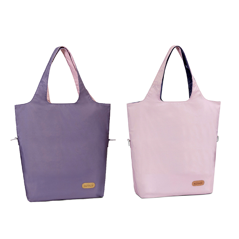 Eco-friendly Dual-Color Reversible tote bag (Lavender), , large