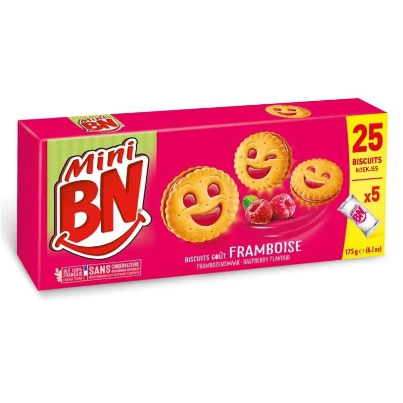 法國BN迷你笑臉餅乾-覆盆子, , large