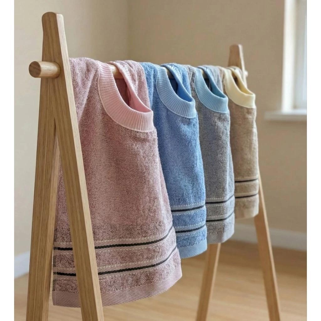 Kaimei Cotton｜Made in Taiwan (MIT). Skin-Friendly, Soft Pure Cotton Absorbent Kids Bib &mdash; European Stripe Design.