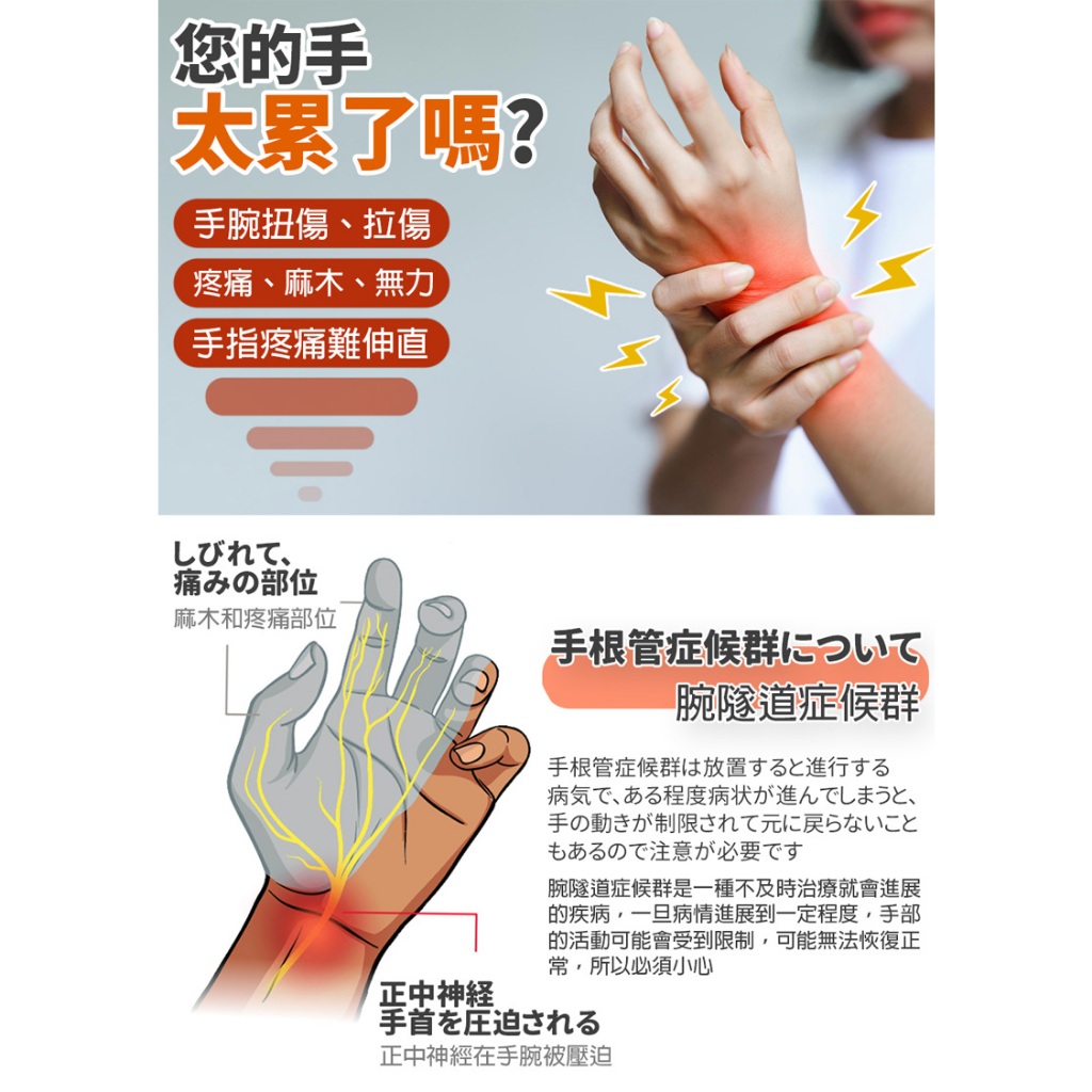 【生命磁】石墨烯 4000高斯磁石遠紅外線 強循溫感護腕 腕隧道 板機指 手腕痛 媽媽手 滑鼠手 電繪 護具, , large