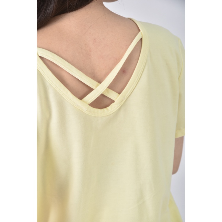 (M) 質感黃色短袖上衣二手衣, , large