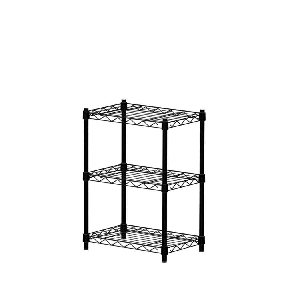 KIWISH 43x28x60H Black 3-Tier Wire Shelving Unit | Heavy Duty Metal Storage Rack | Made in Taiwan, Free Shipping, , large