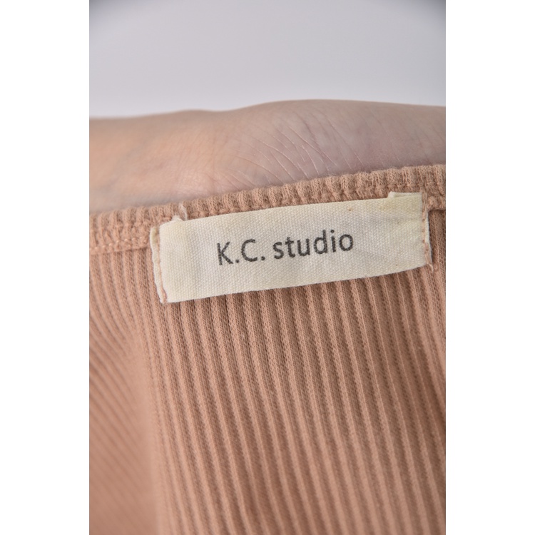 (S) k c studio質感棕色短袖上衣二手衣, , large