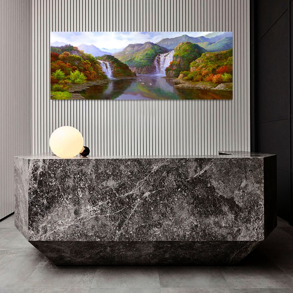 【御畫房】福祿雙至 國家一級畫師手繪油畫60×120cm(VF-57), , large