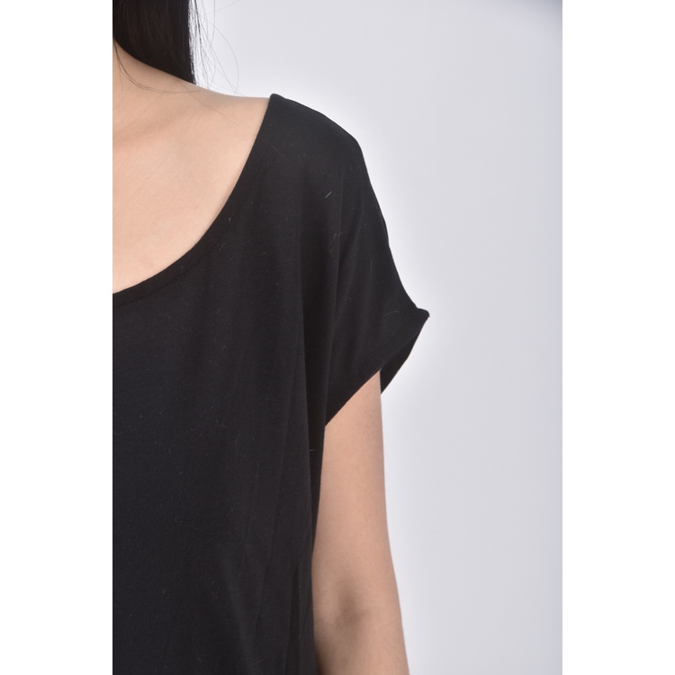 (M) lativ質感黑色短袖上衣二手衣, , large