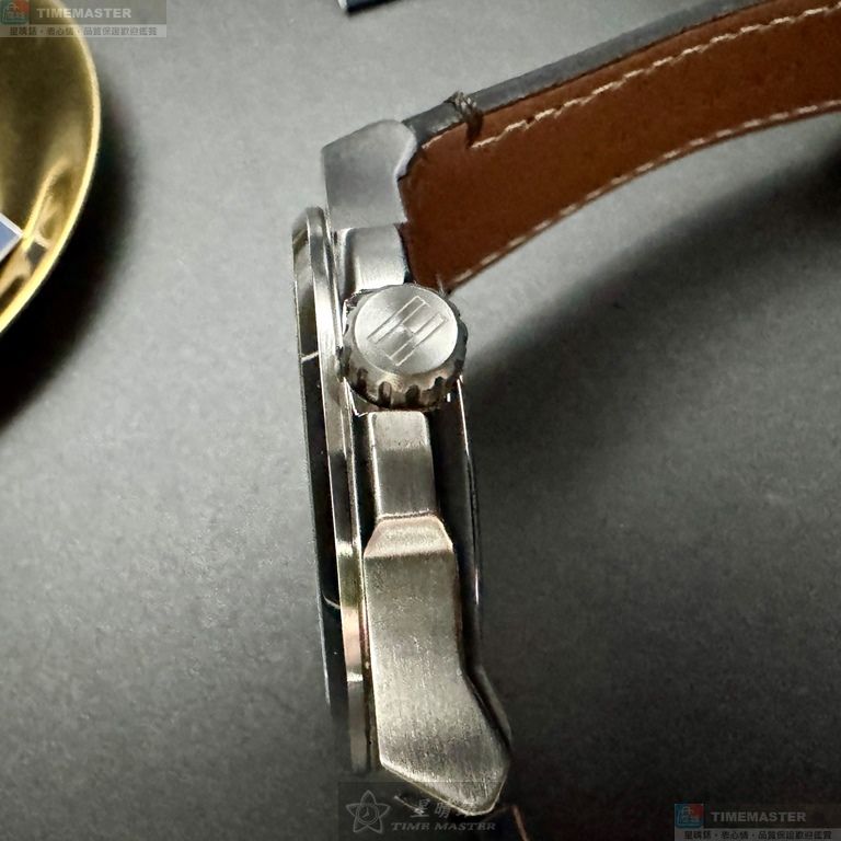 [星晴錶業]TommyHilfiger手錶,44mm,TH00074黑色錶面銀錶殼深黑色真皮皮革錶帶款, , large