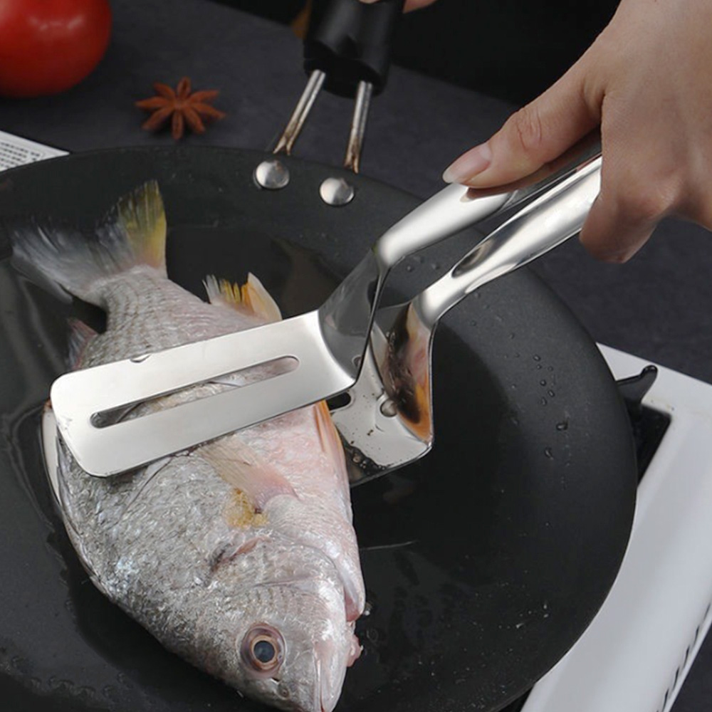 【上手家居】304不鏽鋼食物夾-不鏽鋼原色(烤肉夾/食物夾/料理夾/食品夾/煎魚鏟/牛排夾/煎鏟夾/燒烤夾), , large