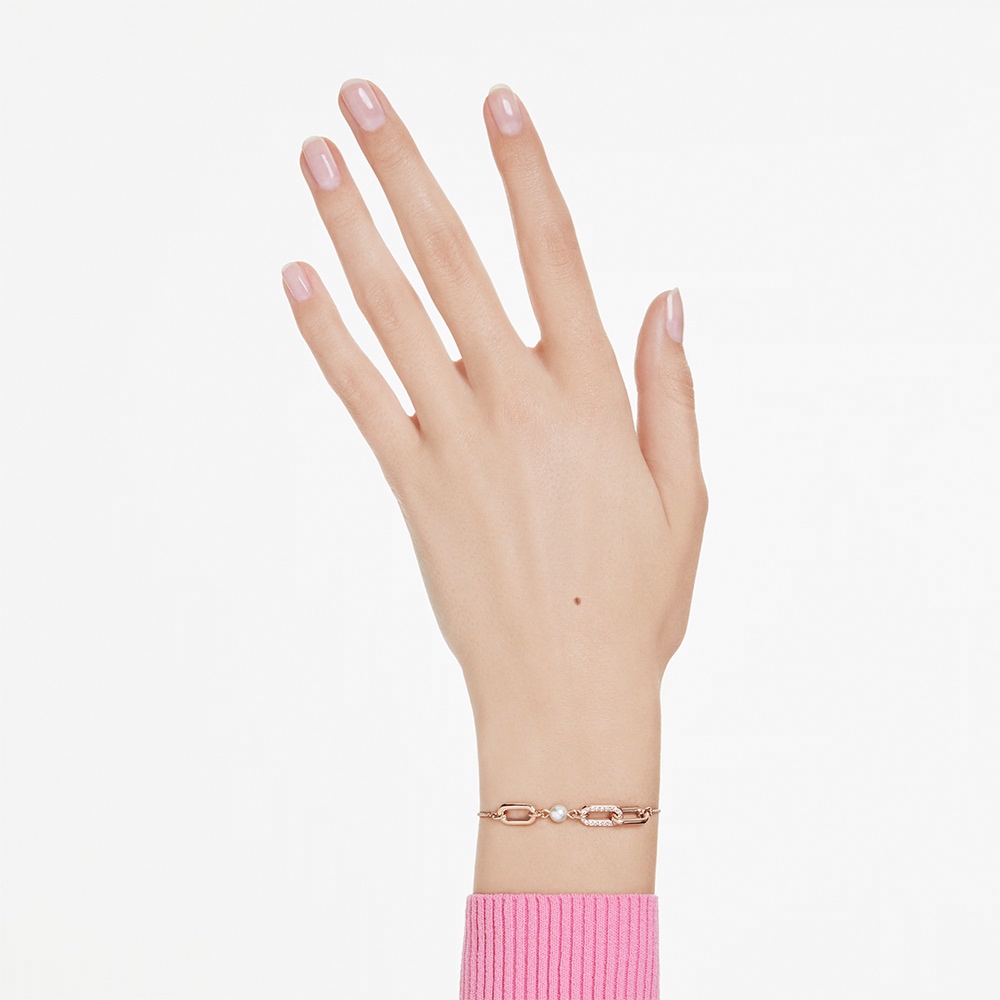 SWAROVSKI 施華洛世奇 Constella 優雅珍珠水晶手鍊-玫瑰金(5728588), , large