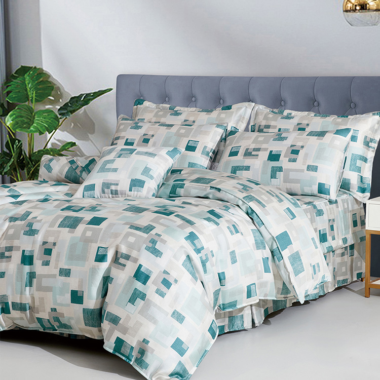 純天絲雙人加大七件式床罩組-休閒主義, , large