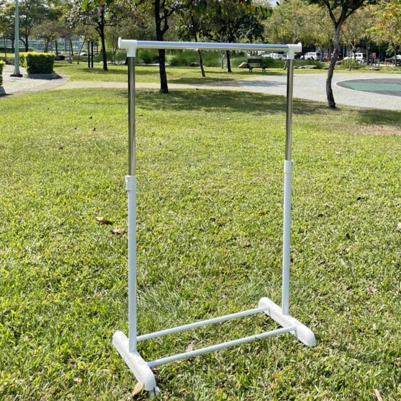 台灣製移動曬衣架 單桿衣架 滾輪設計 輕巧好收納 室內晾衣架, , large