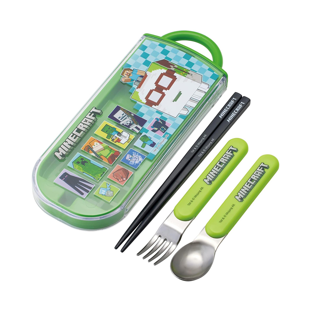 【百科良品】日本製 創世神 麥塊 環保筷子+湯匙+叉子三件餐具組(日本境內版), , large