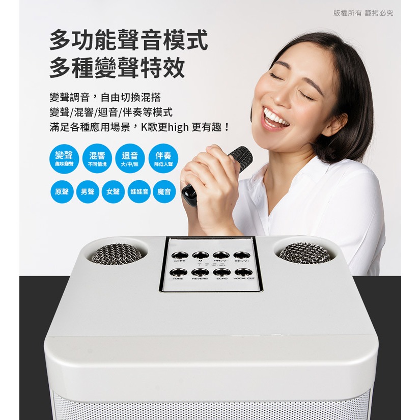 aibo 攜帶型 藍牙喇叭無線麥克風【現貨】雙人麥克風 卡啦OK機 行動KTV 戶外喇叭 KTV麥克風 大聲公 麥克風, , large