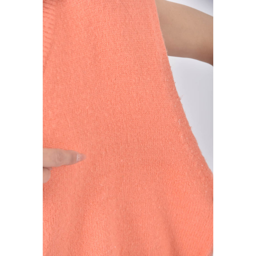 (XL) i blle韓牌背心橘色毛衣二手衣, , large