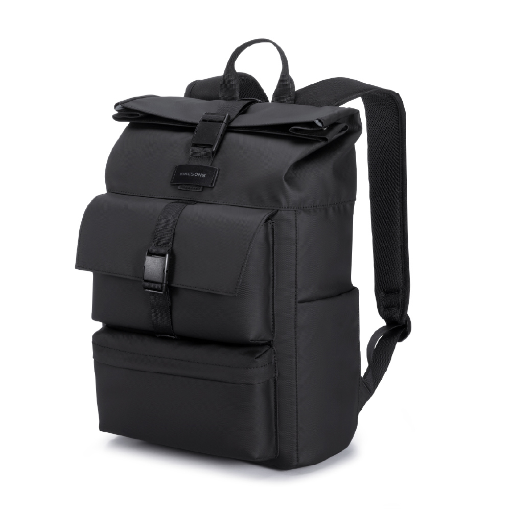 KINGSONS Roll Top Commuter Backpack, , large