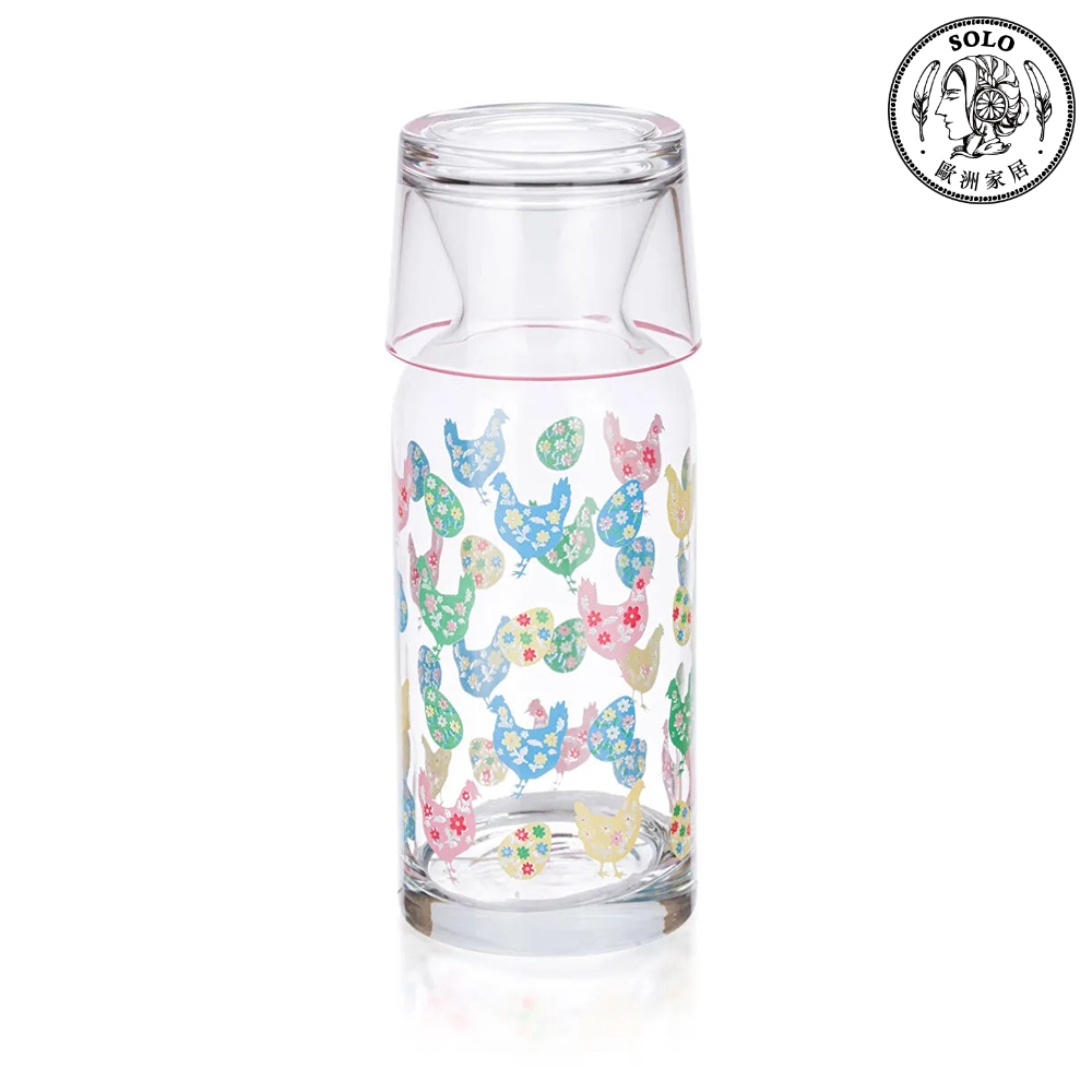 【SOLO歐洲家居】LCW Home 700ML 200ML 彩繪鄉村雞玻璃水壺杯組 土耳其製造, , large