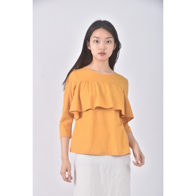 (S) nice ioi質感黃色長袖上衣二手衣, , large