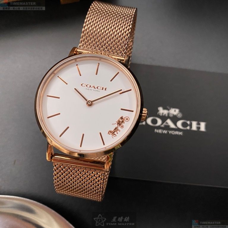[星晴錶業]COACH手錶,32mm,CH00048白色錶面玫瑰金錶殼玫瑰金色米蘭錶帶款, , large