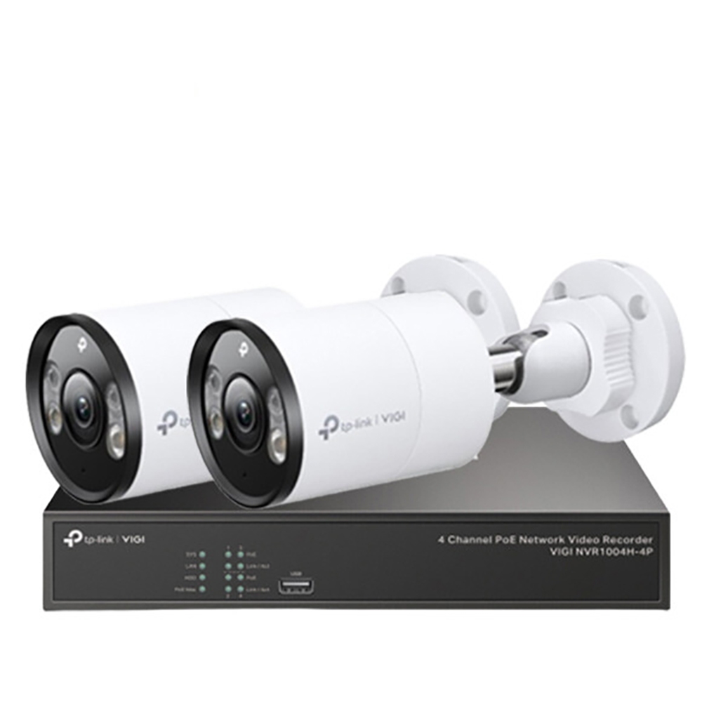 TP-LINK 昌運監視器組合 VIGI NVR1004H-4P 4路主機+VIGI C345 全彩槍型網路攝影機*2, , large