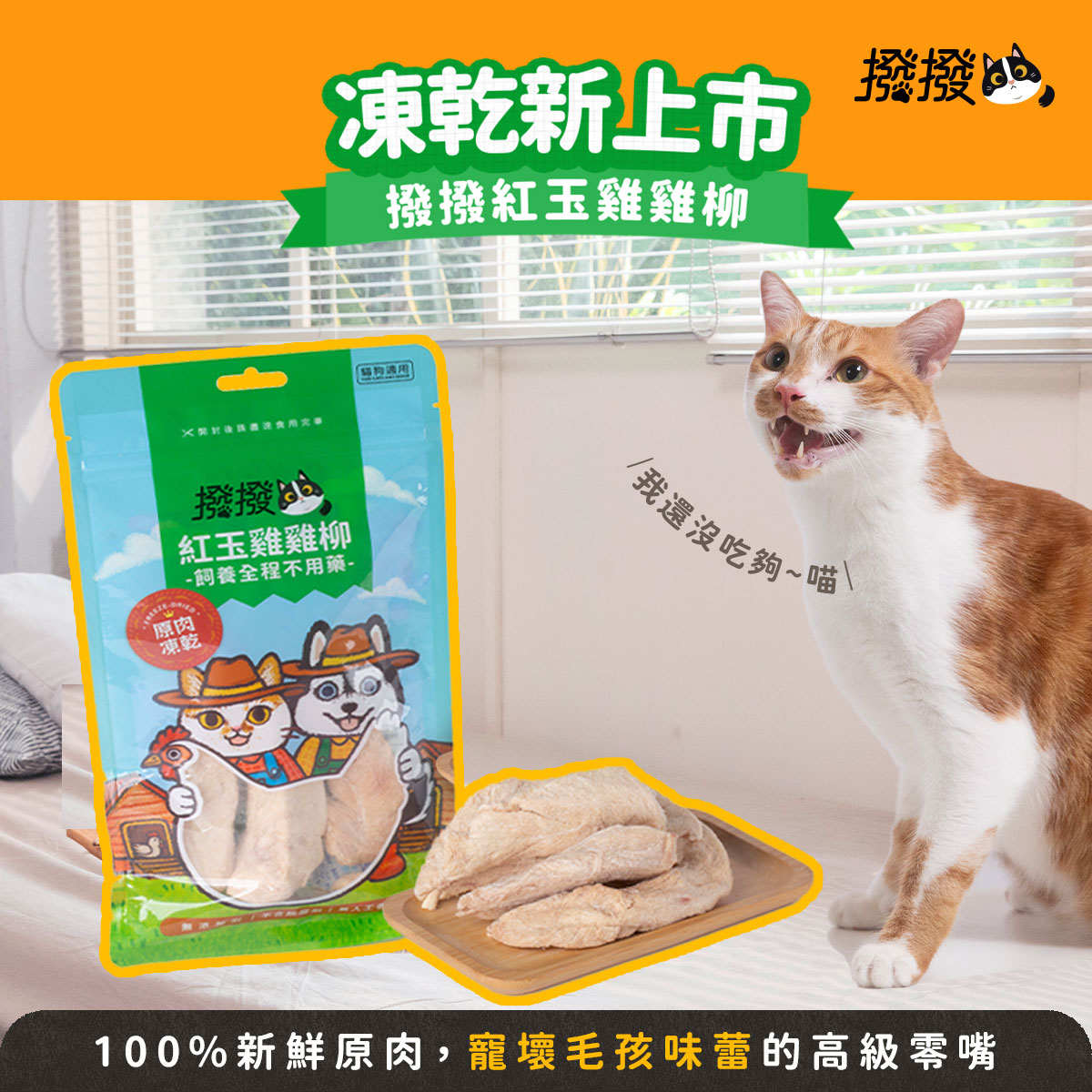 【撥撥】紅玉雞雞柳 - 飼養全程不用藥，貓狗適用原肉凍乾｜每包40g, , large