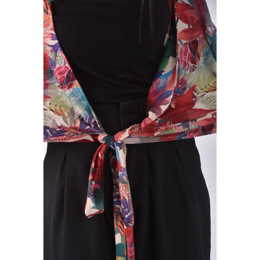 (M) 質感綁帶紅色罩衫二手衣, , large