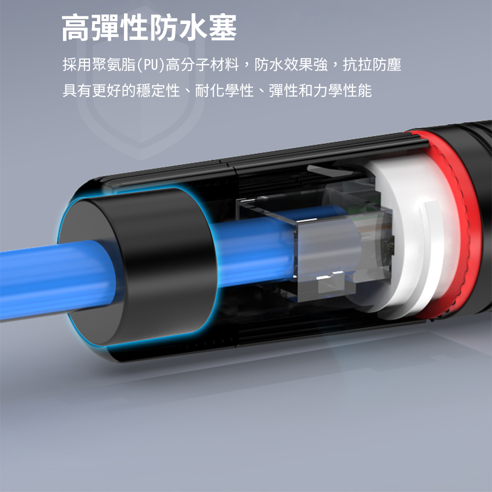 [逸奇科技] 防水RJ45網路接頭 戶外網路對接頭 CAT5/5e/6 黑色, , large