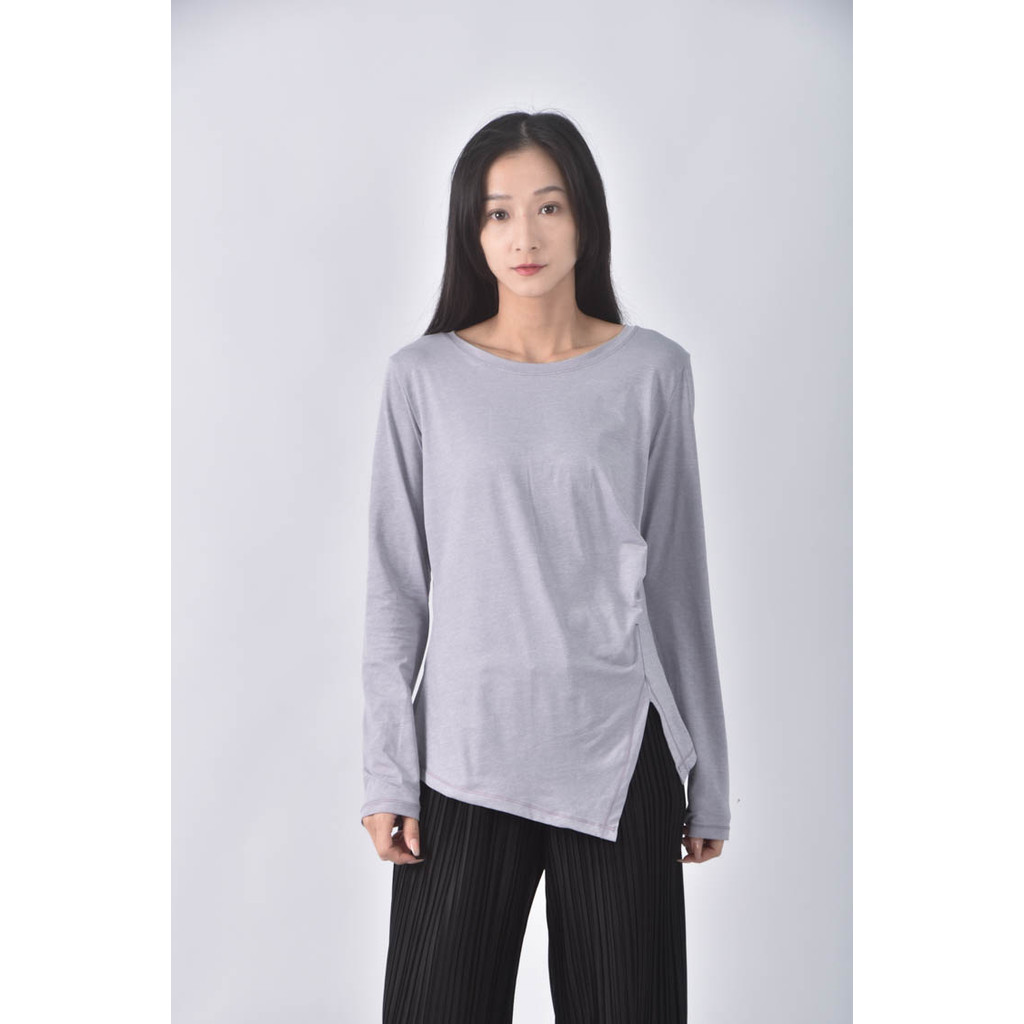 (M) mollifix褶皺紫色長袖上衣二手衣, , large