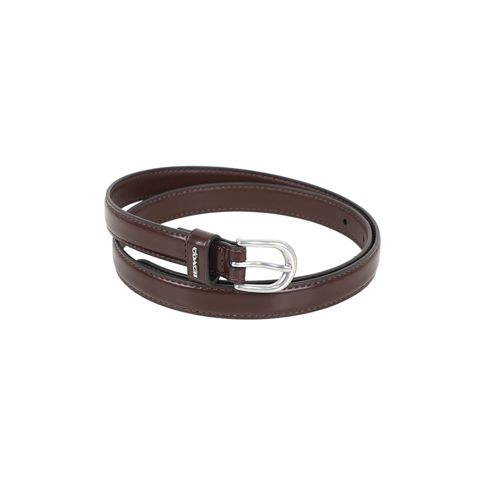 COACH 經典銀色指針釦寬1.8cm 皮帶(楓葉棕) S, , large