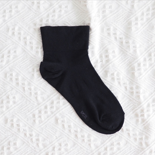 [Kaimei Cotton Industry] 6 pairs set black MIT made in Taiwan, fine cotton 200 needles, plain color, no bunch marks, wide mouth, , large