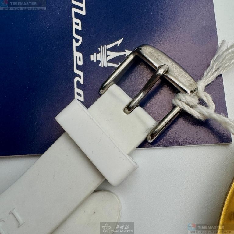 [星晴錶業]MASERATI手錶,38mm,R8851103503白色幾何立體圖形錶面銀錶殼白矽膠錶帶款, , large