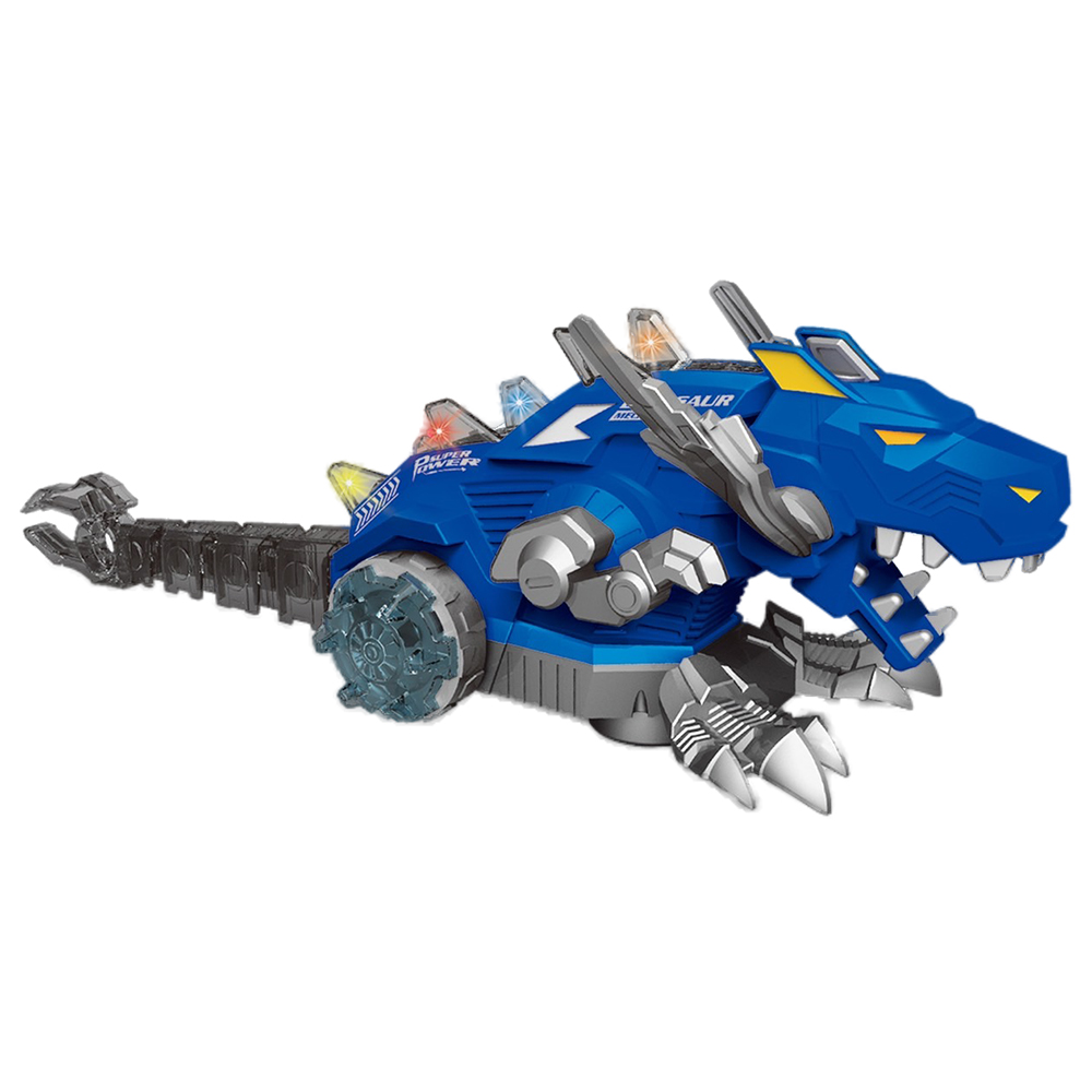 【啾愛你】電動機械恐龍戰車(噴霧前行擺尾聲光效果)-藍色, , large