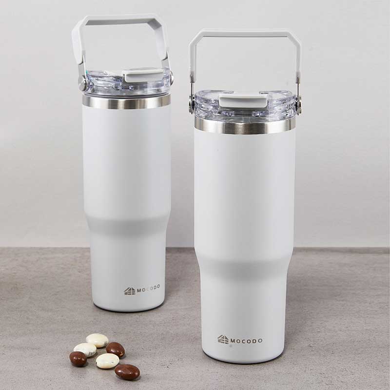 【伴佳家】 陶瓷雙飲提提杯 曦光粉, 粉, large