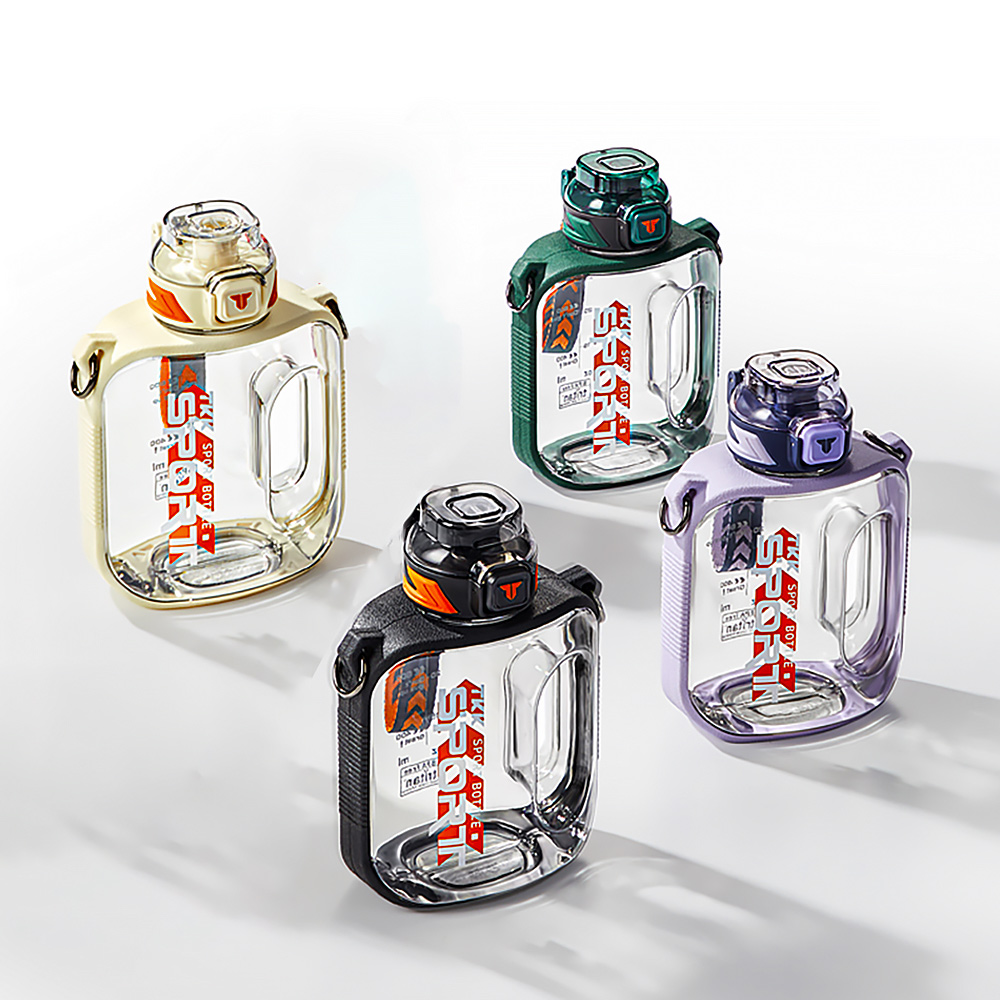 【TKK】美國進口Tritan邁噸系列 手提+背帶 直飲+吸管大容量 運動水壺1000ML(附背帶)-任選色, , large