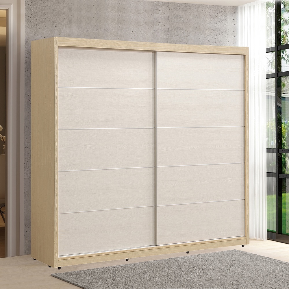 【唯熙傢俱】雷莎原木雙色7x7尺滑門衣櫃, , large