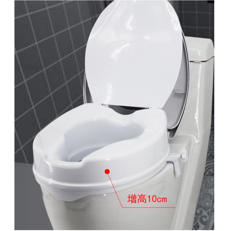 Toilet heightening seat Toilet heightening device Suitable for standard toilets (with lid. Heightened by 10cm) Tool-free and easy installation, , large